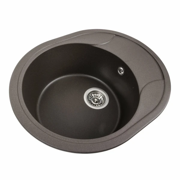 Гранітна мийка для кухні Platinum 5847 ONYX матова Темна скеля