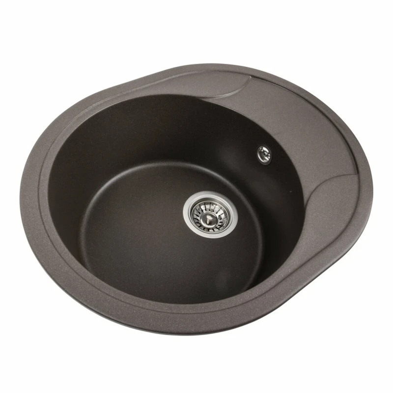 Гранітна мийка для кухні Platinum Темна скеля PLATINUM 5847 ONYX матова