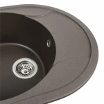 Гранітна мийка для кухні Platinum 5847 ONYX матова Темна скеля