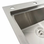 Кухонна мийка Platinum Handmade отвори, круглий сифон PLATINUM 78×43 L нержавійка (два 3,0/0,8)