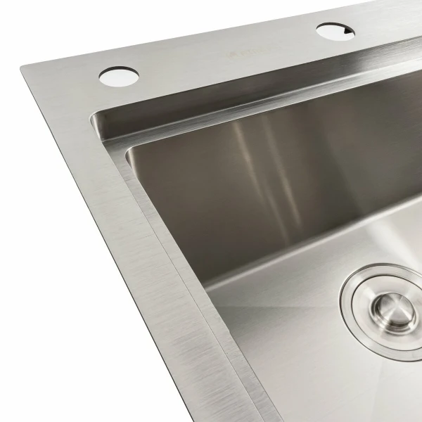 Кухонна мийка Platinum Handmade отвори, круглий сифон PLATINUM 78×43 L нержавійка (два 3,0/0,8)