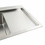 Кухонна мийка Platinum Handmade отвори, круглий сифон PLATINUM 78×43 L нержавійка (два 3,0/0,8)