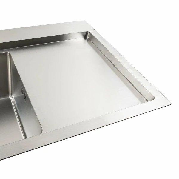 Кухонна мийка Platinum Handmade отвори, круглий сифон PLATINUM 78×43 L нержавійка (два 3,0/0,8)