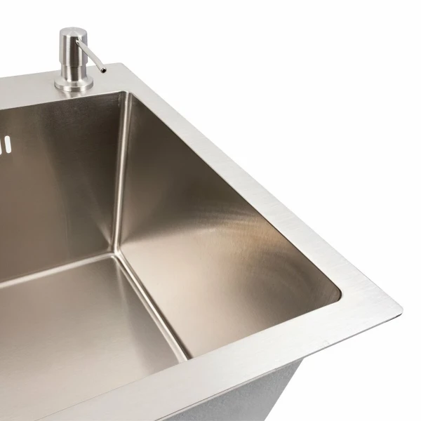 Кухонна мийка 58*43 нержавійка VALESO Handmade (сифон круглий, 3.0/0.8)