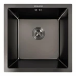 Кухонна мийка PVD чорна 44*44 VALESO Handmade монтаж під стільницю (3.0/0.8)