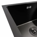 Кухонна мийка PVD чорна 44*44 VALESO Handmade монтаж під стільницю (3.0/0.8)