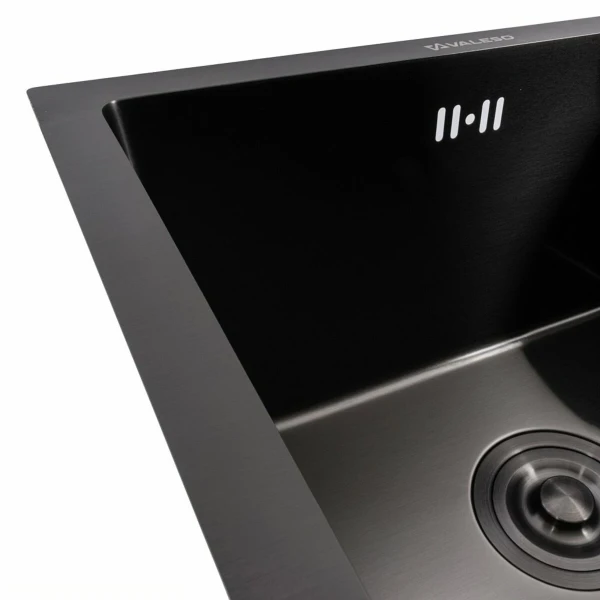 Кухонна мийка PVD чорна 44*44 VALESO Handmade монтаж під стільницю (3.0/0.8)