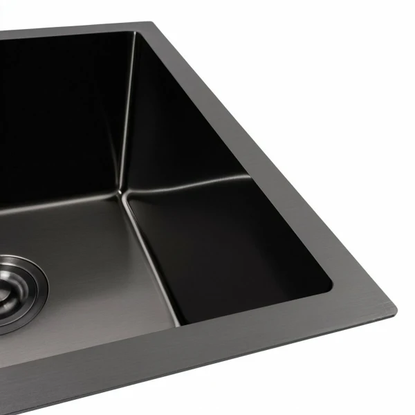 Кухонна мийка PVD чорна 44*44 VALESO Handmade монтаж під стільницю (3.0/0.8)