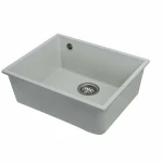 Гранітна мийка для кухні VALESO 5444 OASIS матова Біла в крапку