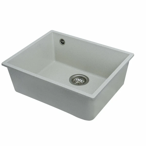 Гранітна мийка для кухні VALESO 5444 OASIS матова Біла в крапку