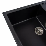 Гранітна мийка для кухні VALESO 7950 Selena матова Чорний металік