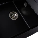 Гранітна мийка для кухні VALESO 7950 Selena матова Чорний металік