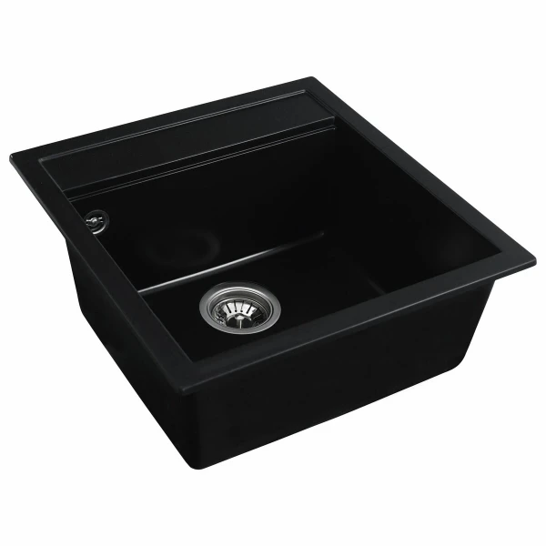 Гранітна мийка для кухні VALESO 5149 FIESTA матова Чорна