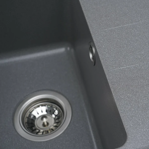 Гранітна мийка для кухні VALESO 6243 LIANA матова Сірий мусон