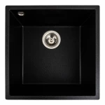 Гранітна мийка для кухні VALESO 4040 RUBA матовий чорний металік