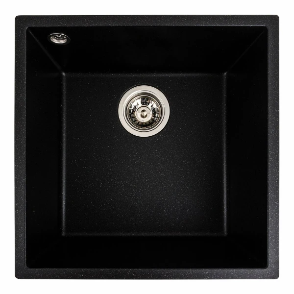 Гранітна мийка для кухні VALESO 4040 RUBA матовий чорний металік