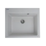 Гранітна мийка для кухні VALESO 5852 VESTA матова Біла в крапку