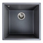 Гранітна мийка для кухні VALESO 4040 RUBA матовий сірий мусон