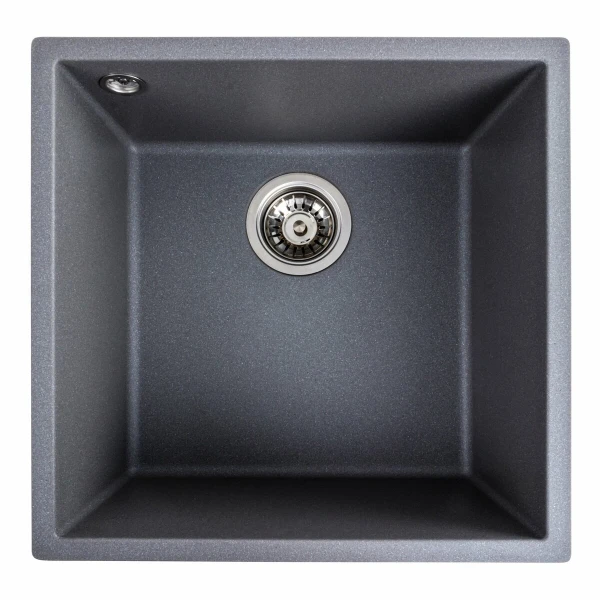 Гранітна мийка для кухні VALESO 4040 RUBA матовий сірий мусон