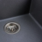 Гранітна мийка для кухні VALESO 4040 RUBA матовий сірий мусон