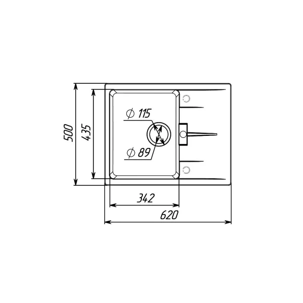 Гранітна мийка для кухні VALESO 6250 ZIRKONE матовий Графіт