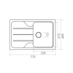 Гранітна мийка для кухні VALESO 7850 VERONA матова Чорна