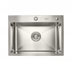 Кухонна мийка Platinum Handmade 580х430х220 3,0/1,5 мм + дозатор в PLATINUM (товщина комплекті)