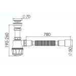 Сифон з відстійником для мийок з малою горловиною з гофрою 1060 NOVA