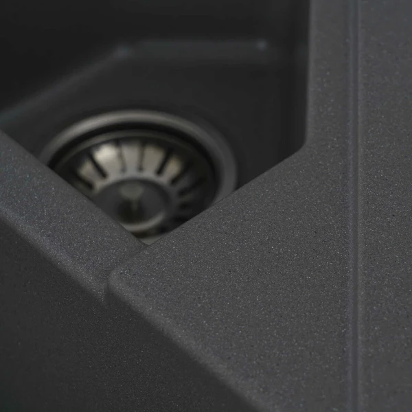 Гранітна мийка для кухні Platinum 9950 PANDORA матова Сірий мусон