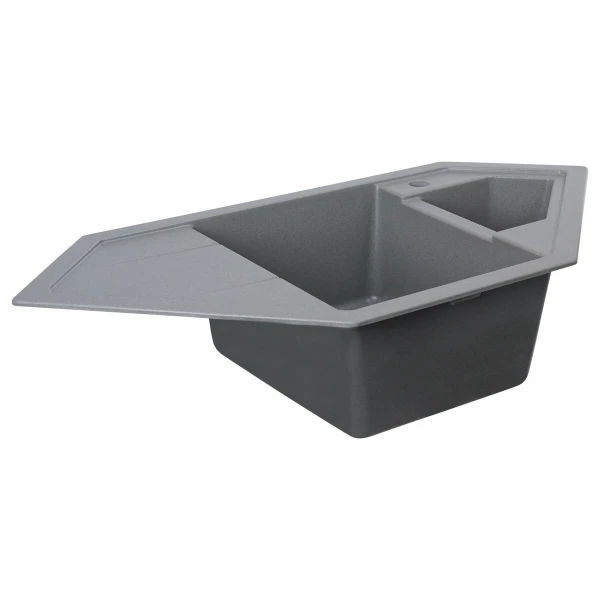 Гранітна мийка для кухні Platinum 9950 PANDORA матова Сірий мусон