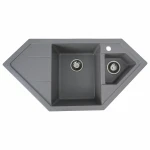 Гранітна мийка для кухні Platinum 9950 PANDORA матова Сірий мусон