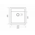 Гранітна мийка для кухні Platinum 5149 FIESTA матова Антрацит