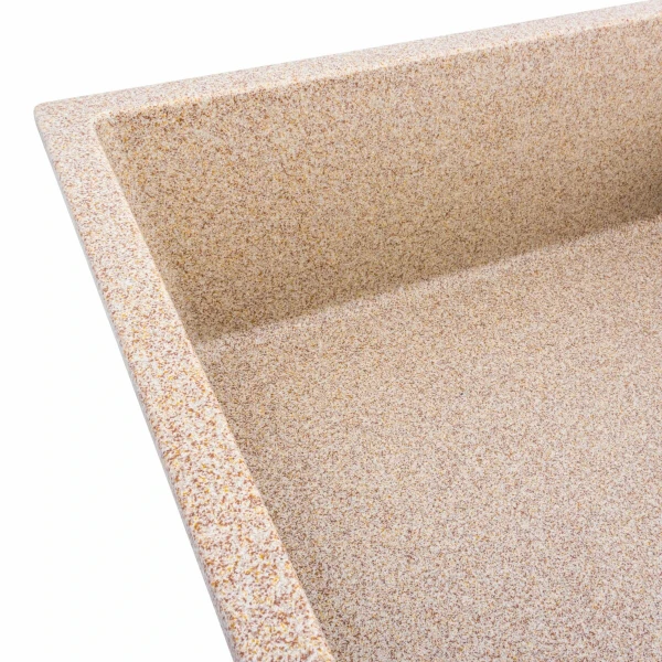 Гранітна мийка для кухні Platinum 8650 DIAMOND матова (карамель)