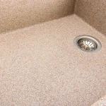 Гранітна мийка для кухні Platinum 8650 DIAMOND матова (карамель)