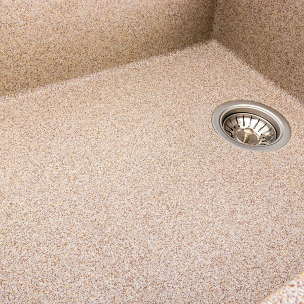 Гранітна мийка для кухні Platinum 8650 DIAMOND матова (карамель)