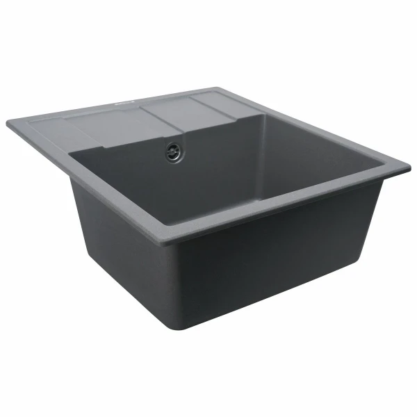 Гранітна мийка для кухні Platinum 5851 ARIA матова Сірий мусон