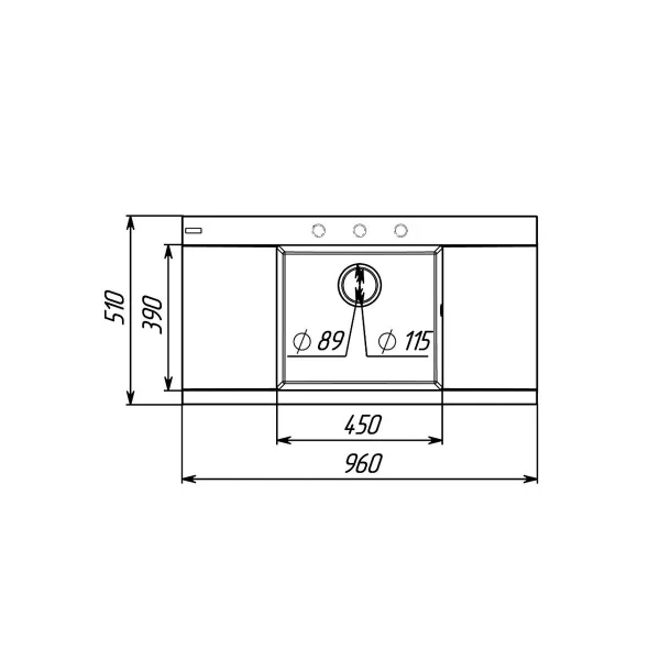 Гранітна мийка для кухні Platinum 9651 ATLAS матовий Сірий