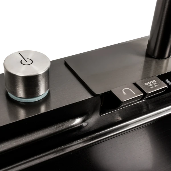 Кухонна мийка чорна Platinum Handmade "Водоспад" PLATINUM 75×45G