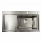 Кухонна мийка Platinum Handmade отвори, круглий сифон PLATINUM 78×43 R нержавійка (два 3,0/0,8)