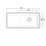 Кухонна мийка Platinum Handmade отвори, круглий сифон PLATINUM 78×43 R нержавійка (два 3,0/0,8)