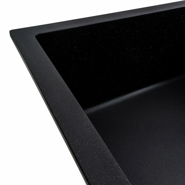 Кухонна мийка гранітна матова 7050 CASCADA Platinum чорний металік