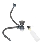 Кухонна мийка 58*43 PVD чорна Valeso Handmade (сифон круглий, 3,0/0,8)