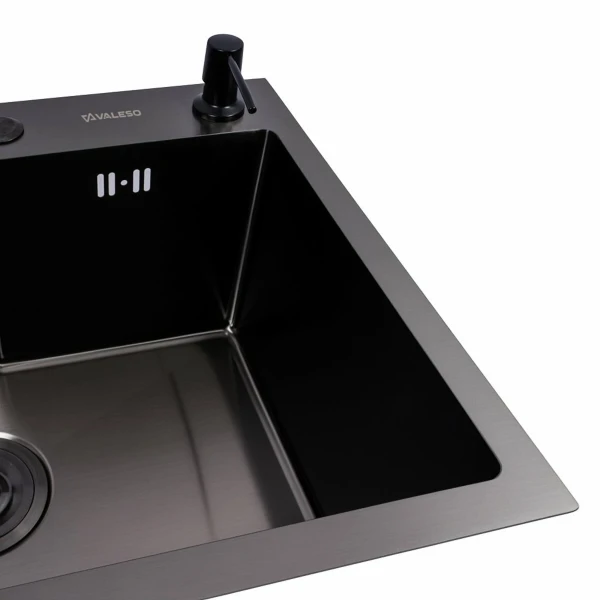 Кухонна мийка VALESO Handmade 65х43 PVD (3,0/0,8) чорна