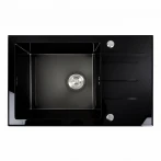 Кухонна мийка скляна CM 78*50 PVD VALESO Handmade чорна