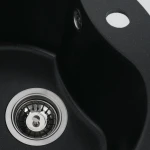 Гранітна мийка для кухні VALESO 480 TURAS матова Чорний металік