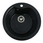 Гранітна мийка для кухні VALESO 480 TURAS матова Чорний металік