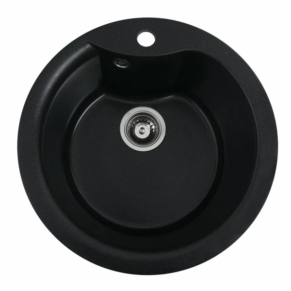 Гранітна мийка для кухні VALESO 480 TURAS матова Чорний металік