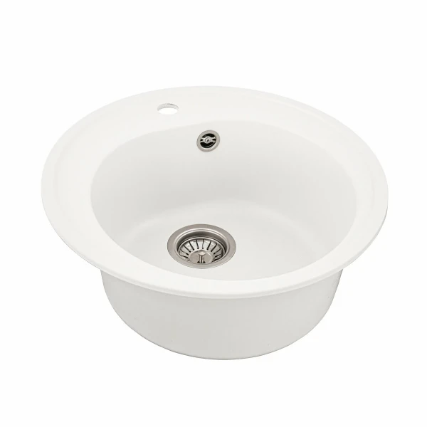 Гранітна мийка для кухні VALESO 510 LUNA матова Білосніжна