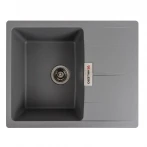Гранітна мийка для кухні матовий VALESO 6250 ZIRKONE Сірий металік
