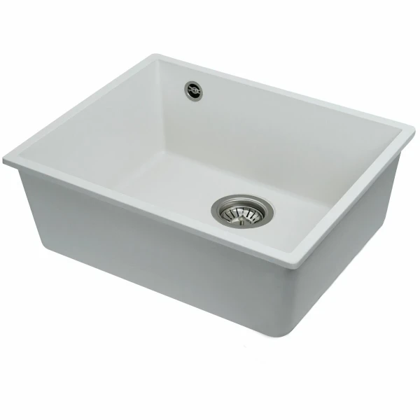 Гранітна мийка для кухні VALESO 5444 OASIS матова Білосніжна